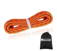 NewDoar Outdoor Rope 14KN 8mm (5/16in) High Strength Accessory Cord Rope Double Braid Multifunctional Cord for Camping, Hiking, Fishing, Hauling Loads, Hammocks,Tents(Orange 8mm,20ft)