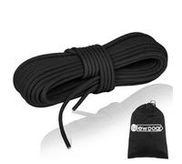 NewDoar Outdoor Rope 18KN 10mm (3/8in) High Strength Accessory Cord Rope Double Braid Multifunctional Cord for Camping, Hiking, Fishing, Hauling Loads, Hammocks,Tents(Black 10mm,50ft)