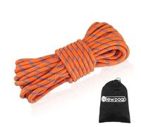 NewDoar Outdoor Rope 18KN 10mm (3/8in) High Strength Accessory Cord Rope Double Braid Multifunctional Cord for Camping, Hiking, Fishing, Hauling Loads, Hammocks,Tents(Orange 10mm,50ft)