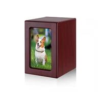 NEWDREAM: Dog Urns for Ashes, pet Urns, Box for Dog Ashes, Pet Ashes Photo Box,Ash Box for Dogs, Wood Keepsake Memorial Urns (red s)