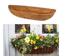 Newdvmmss 24/30 Inch Wall-mounted Liner Trough, Half Moon Shape Coir Fiber Replacement Liner,Hanging Basket Planter Inserts Wall Trough Planter for Window Box Decoration (24inch)