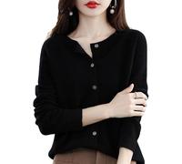 Newdvmmss Long Sleeves, Soft and Hot Knit, Round Neck Knitted Cardigan Coat(Black,XL)