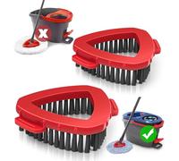 NEWE Scrub Mop Head for Vileda EasyWring 2 Tank System, 2 Pcs Scrubber Brush Attachments, Triangle Spin Mop Hard Bristles Cleaning Brush Replacement Accessories for Bathroom Kitchen Pool Tile Floor