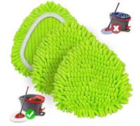 NEWE Spin Mop Heads Replacements 3 Pack Compatible with Vileda EasyWring 1 Tank System, Microfiber Chenille Pads Attachment Replace Refills for Deep Cleaning All Floors