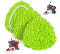 NEWE Spin Mop Heads Replacements 3 Pack Compatible with Vileda RinseClean 2 Tank System, Microfiber Chenille Pads Attachment Replace Refills for Deep Cleaning All Floors