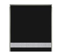 NewEdgeBlinds Black Straight Diamante Edge Border Roller Blind - 105cm
