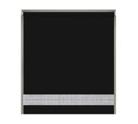 NewEdgeBlinds Black Straight Diamante Edge Border Roller Blind - 115cm