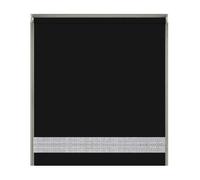 Straight Diamante Edge Border Blackout Roller Blind 165Cm Drop X 50Cm Black