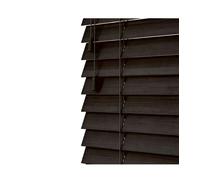 NewEdgeBlinds Dark Brown Oak Wooden Venetian Blinds With Strings (130cm drop) - 40cm