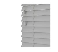 NewEdgeBlinds Dove Grey Smooth Finish Faux Wood Venetian Blinds with Strings (130cm drop) - 180cm
