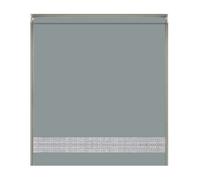 NewEdgeBlinds Light Grey Straight Diamante Edge Border Roller Blind - 75cm