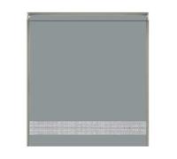 NewEdgeBlinds Light Grey Straight Diamante Edge Border Roller Blind - 80cm