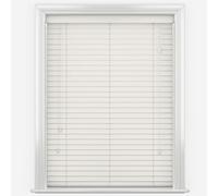 NewEdgeBlinds Misty White Faux Wood Fine Grain Venetian Blinds with Strings - 60cm