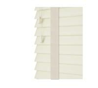 NewEdgeBlinds Misty White Faux Wood Venetian Blinds with Tapes (130cm Drop) - 70cm