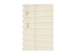 NewEdgeBlinds Misty White Smooth Finish Faux Wood Venetian Blinds with Strings (130cm drop) - 160cm