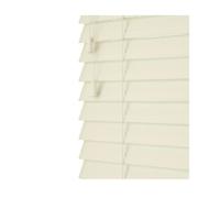 NewEdgeBlinds Misty White Smooth Finish Faux Wood Venetian Blinds with Strings (130cm drop) - 200cm