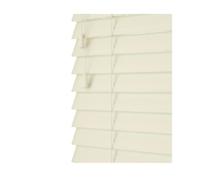 NewEdgeBlinds Misty White Smooth Finish Faux Wood Venetian Blinds with Strings (130cm drop) - 210cm