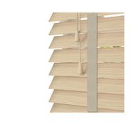 NewEdgeBlinds Natural Oak Faux Wood Venetian Blinds with Tapes (130cm Drop) - 110cm