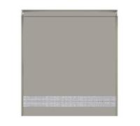NewEdgeBlinds Natural Straight Diamante Edge Border Roller Blind - 60cm