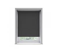 145cm No Drill Black Thermal Blackout Roller Blind (170cm Drop), Black
