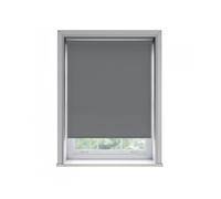 No Drill Slate Grey Thermal Blackout Roller Blind 170cm Drop Unknown Mid Grey 85cm
