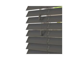 NewEdgeBlinds Slate Smooth Finish Faux Wood Venetian Blinds with Strings (130cm drop) - 110cm