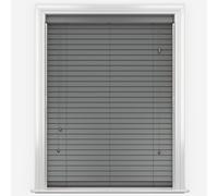 NewEdgeBlinds Smooth Grey Faux Wood Fine Grain Venetian Blinds with Strings - 250cm