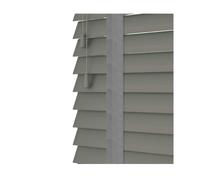 NewEdgeBlinds Smooth Grey Faux Wood Venetian Blinds with Tapes (130cm Drop) - 120cm