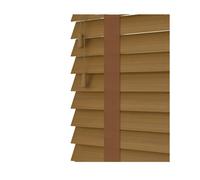 NewEdgeBlinds Truffle Faux Wood Venetian Blinds with Tapes (130cm Drop) - 70cm