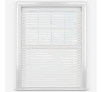 B&Q Faux Wood Venetian Blinds Ultra White 50mm Fine Grain With Strings 220cm W x 120cm Drop