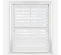 NewEdgeBlinds Ultra White Faux Wood Fine Grain Venetian Blinds with Strings - 230cm