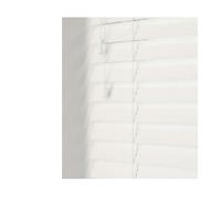 NewEdgeBlinds Ultra White Gloss Wooden Venetian Blinds With Strings (130cm drop) - 240cm