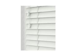 NewEdgeBlinds Ultra White Wooden Venetian Blinds With Strings (130cm drop) - 120cm