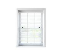 NewEdgeBlinds White Faux Wood Venetian Blind With Strings - 210cm With 120cm Drop