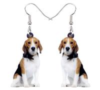 NEWEI Acrylic Beagle Dog Earrings Dangle Drop Earrings Sweet Animal Jewelry For Women Girl Gift Charm (White)