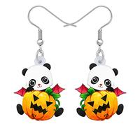 NEWEI Acrylic Christmas Cute Panda Bear Earrings Dangle Jewelry For Women Teen Girls Charm Gifts (Halloween C)