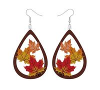 NEWEI Acrylic Colorful Fall Maple Leaf Teardrop Dangle Earrings Gifts for Women Statement Nature Autumn Leaves Jewellery Fall Gifts for Nature Lovers Charms (Brown)