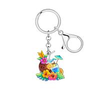 NEWEI Acrylic Cute Palm Tree Beach Keychain Beach Lovers Vacation Gifts for Women Girls Car Keys Wallet Backpack Accessories (Brown)