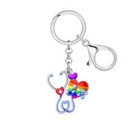 NEWEI Acrylic Funny Stethoscope Nurse Keychain Graduation Gifts for Women Girls Nursing Doctor RN Car Keys Wallet Backpack (Multi)