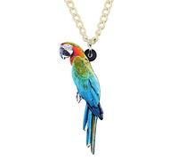 NEWEI Acrylic Novelty Flying Parrot Bird Necklace Chain Pendant Collar Fashion Animal Ornaments Jewelry for Women Gifts Charm Multicolor