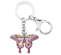 NEWEI Cute Butterfly Keychain Enamel Butterfly Key Ring Gifts for Women Girls Kids Purse Car Accessories (Red)