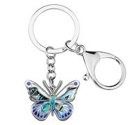 NEWEI Cute Butterfly Keychain Enamel Butterfly Key Ring Gifts for Women Girls Kids Purse Car Accessories (Navy)