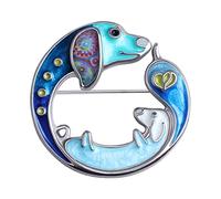 NEWEI Enamel Sausage Dog Gifts for Women Cute Dachshund Dog Brooch Pins Suit Scarf Decoration Ornaments Dachshund Gift (Navy)