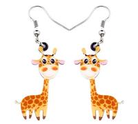 NEWEI Giraffe Gifts Cute Acrylic Giraffe Earrings for Women Girls (Yellow)
