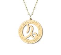 NEWEI Stainless Steel 18k Gold Plated Dainty Zodiac Sign Charm Chain Pendant Necklace for Women Birthday Celestial Constellation Horoscope Astrology Cool Gifts for Female Friend (Capricorn)