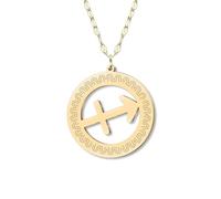 NEWEI Stainless Steel 18k Gold Plated Dainty Zodiac Sign Charm Chain Pendant Necklace for Women Birthday Celestial Constellation Horoscope Astrology Cool Gifts for Female Friend (Sagittarius)