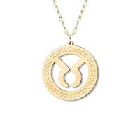 NEWEI Stainless Steel 18k Gold Plated Dainty Zodiac Sign Charm Chain Pendant Necklace for Women Birthday Celestial Constellation Horoscope Astrology Cool Gifts for Female Friend (Taurus)