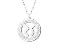 NEWEI Stainless Steel Silver Dainty Zodiac Sign Charm Chain Pendant Necklace Birthday Gifts for Women Celestial Constellation Horoscope Astrology Jewellery Cool Gifts for Female Friend (Taurus)