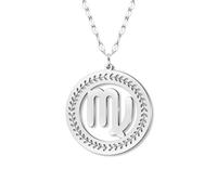 NEWEI Stainless Steel Silver Dainty Zodiac Sign Charm Chain Pendant Necklace Birthday Gifts for Women Celestial Constellation Horoscope Astrology Jewellery Cool Gifts for Female Friend (Virgo)