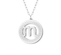 NEWEI Stainless Steel Silver Dainty Zodiac Sign Charm Chain Pendant Necklace Birthday Gifts for Women Celestial Constellation Horoscope Astrology Jewellery Cool Gifts for Female Friend (Scorpio)